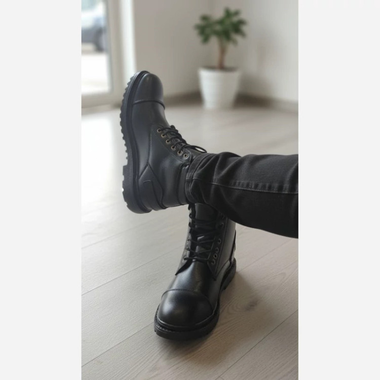 نیم بوت مردانه چرم مدل پالرمو ضد آب و دوردوخت