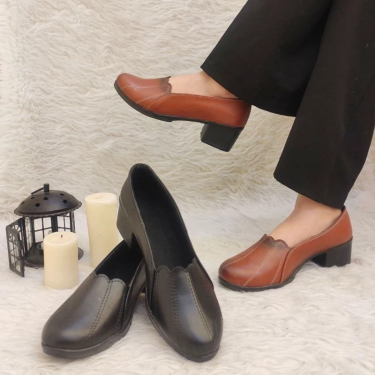کفش زنانه طبی پاشنه دار چرمی طرح zara