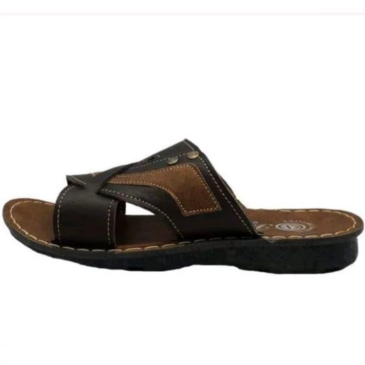 صندل طبی مردانه مدل تایلندی چرم دور دوخت