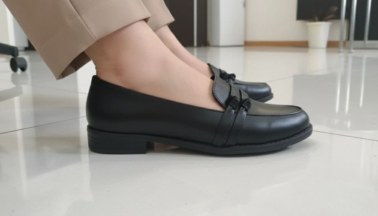 کفش زنانه مدل عطارد اداری مجلسی چرم خارجی درجه 1 بازیره بسیار سبک و راحت