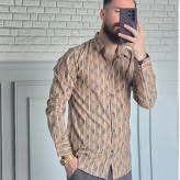 پیراهن آستین بلند مردانه نخی در رنگبندی متنوع سایز M تا XXL